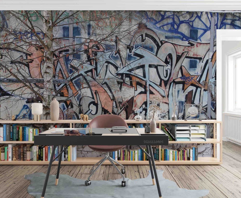 3D Abstract Artistic Graffiti Wall Murals Wallpaper Murals Wall Sticker-image