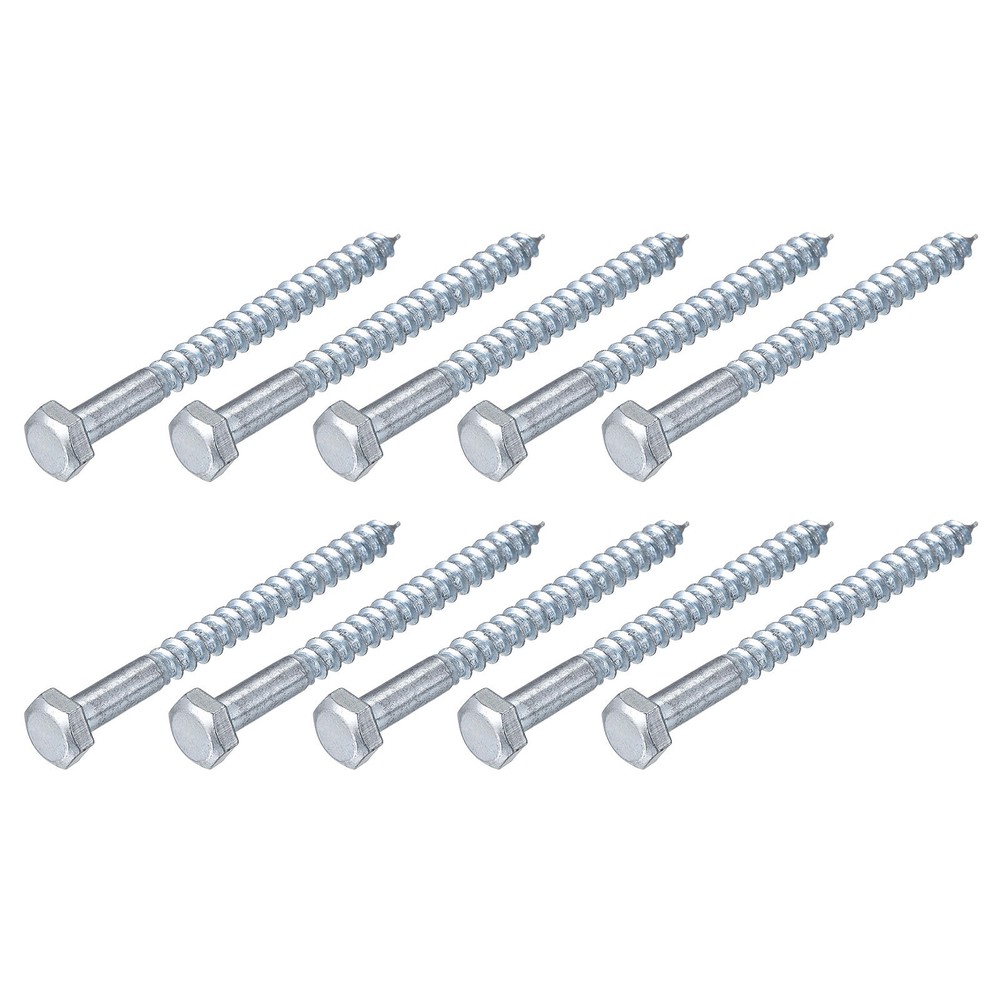 M8x90mm Hex Lag Screws 15Pcs Carbon Steel Self-Tapping Wood Bolts
