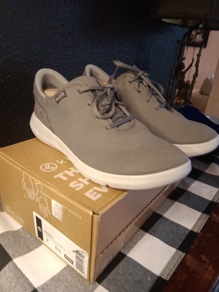 Kizik Madrid Gray Lace Up Comfort Shoes for Men Size 9 Women 10.5 Casual Walking