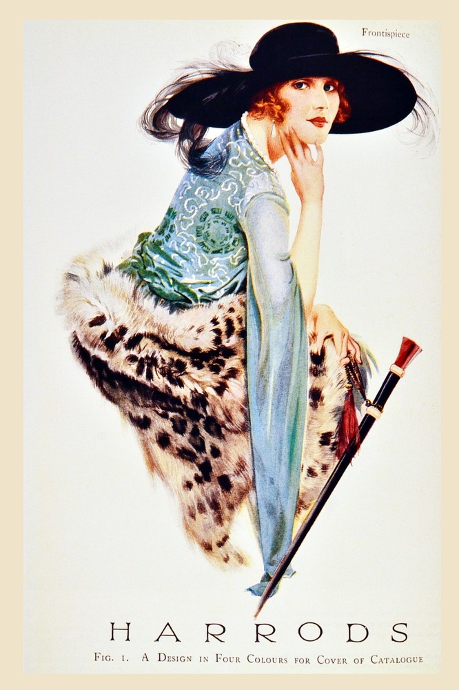 Decoration poster.Interior design Art.Retro fashion.Pretty redhead.6350