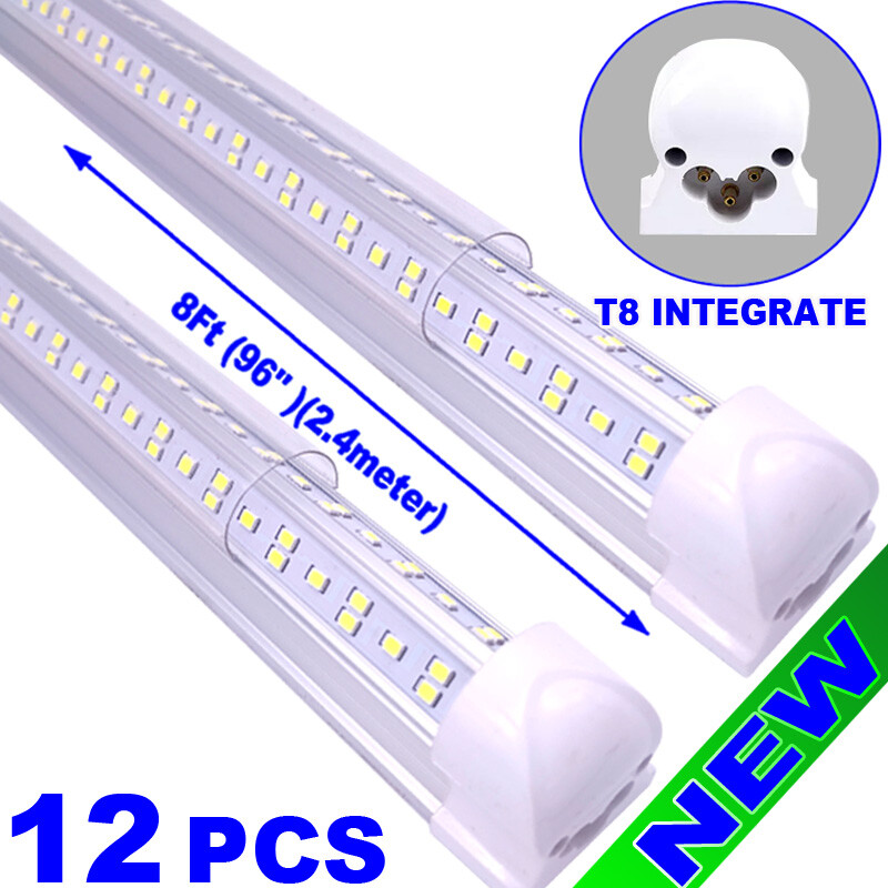 12-PC T8 8ft LED Tube Lights 144W 8Foot LED Shop Garage Warehouse Light Fixture