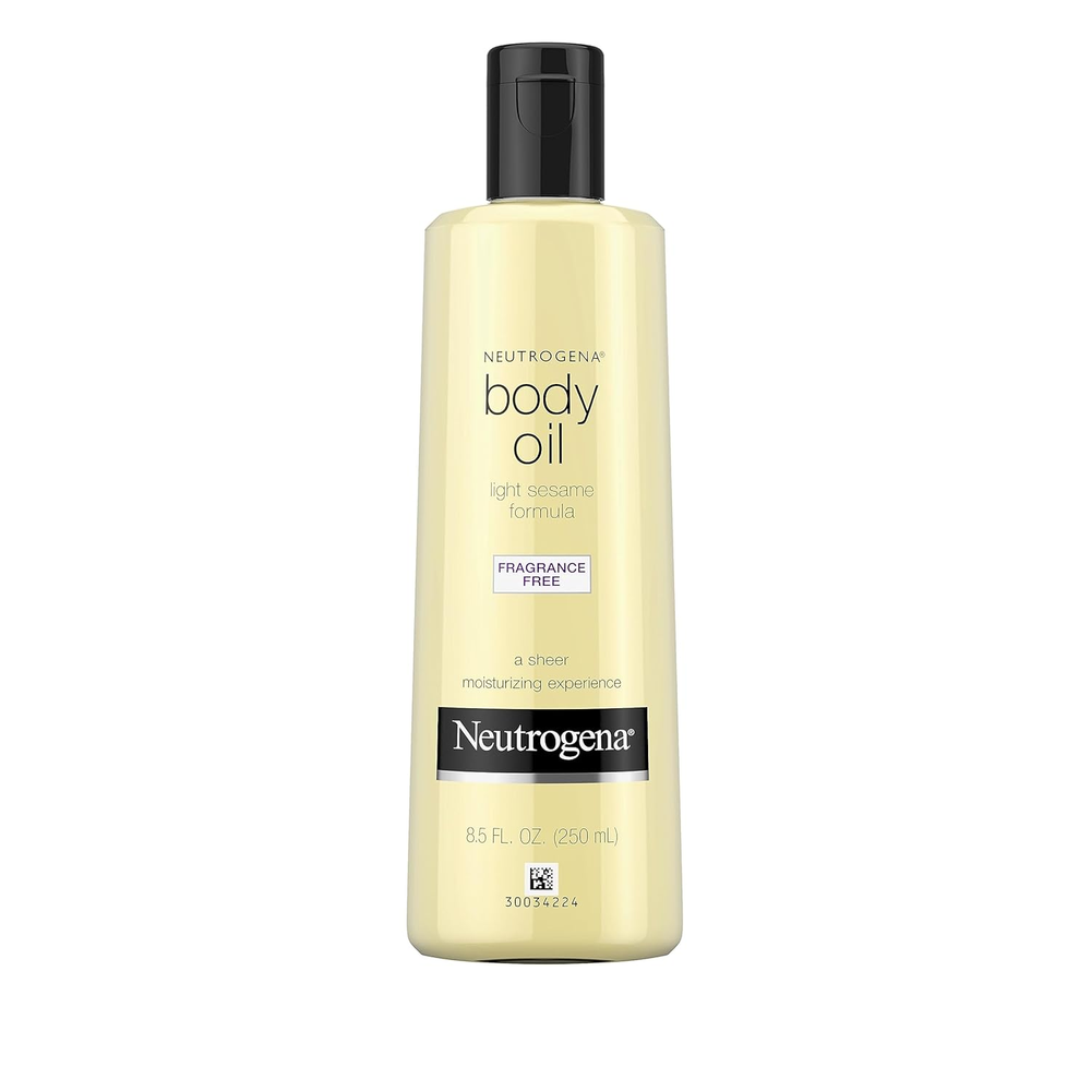Body Oil, Fragrance-Free Light Sesame Oil Formula, Dry Skin Moisturizer and Hydr