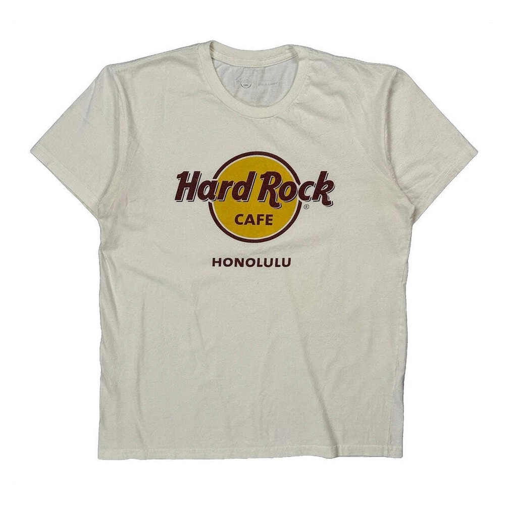 Hard Rock Cafe Graphic T-Shirt - Medium White Cotton