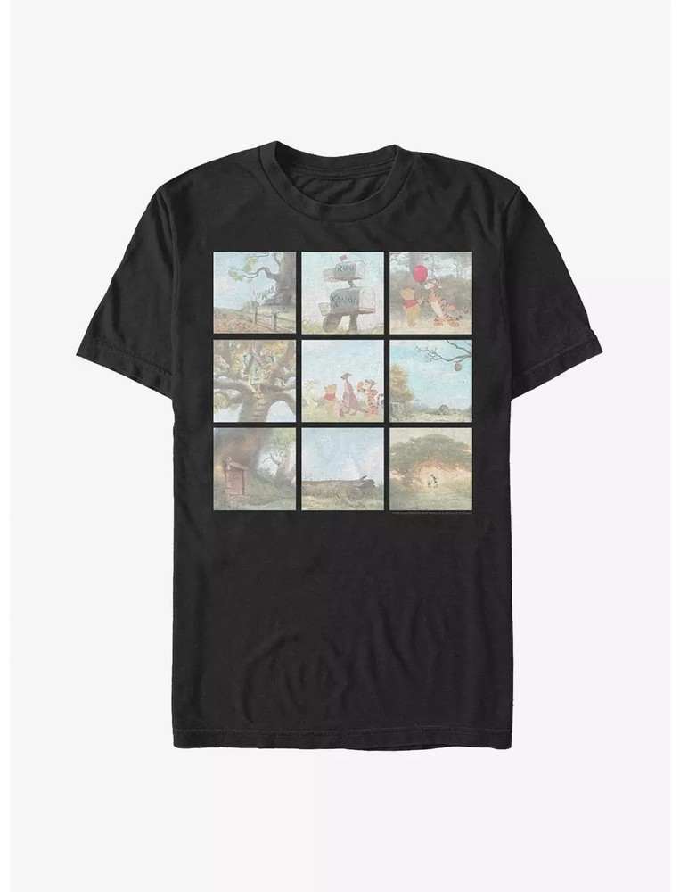 Disney Winnie The Pooh Scenes T-Shirt Unisex Black