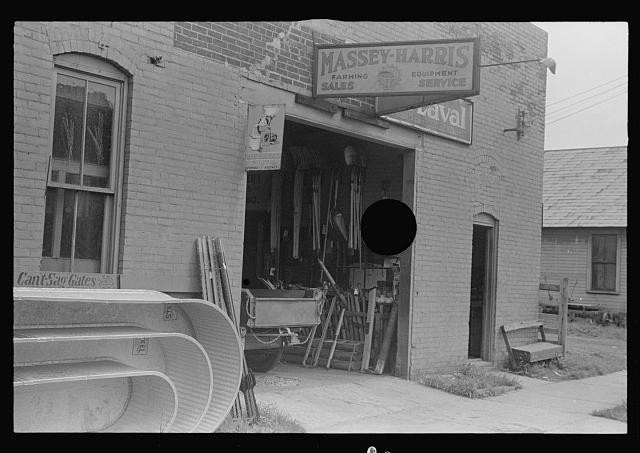 Photo:Massey-Harris Farm Equipment Service 1930s Storefront Sign