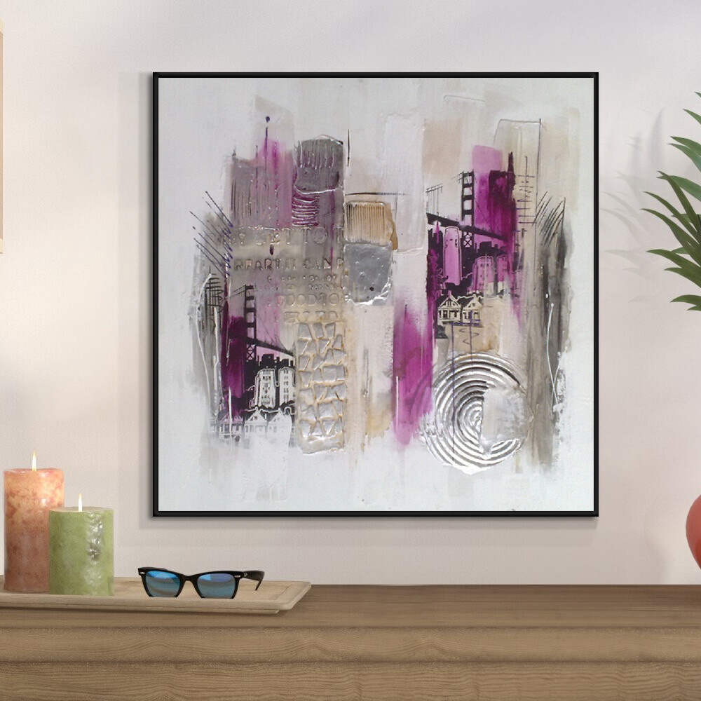 Abstract Large Size City Building Paintings Handpainted Oil Painting On Canvas