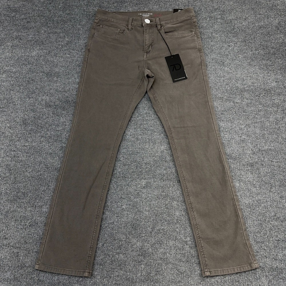 7DIAMONDS Pants Men’s 29x30 Iron GENERATION 5-Pocket French Terry Jean MSRP $129