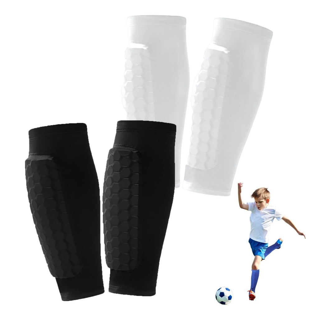 2 Pairs Soccer Shin Guards for Kids Youth Adult,Shin Guards Soccer Calf Compr...
