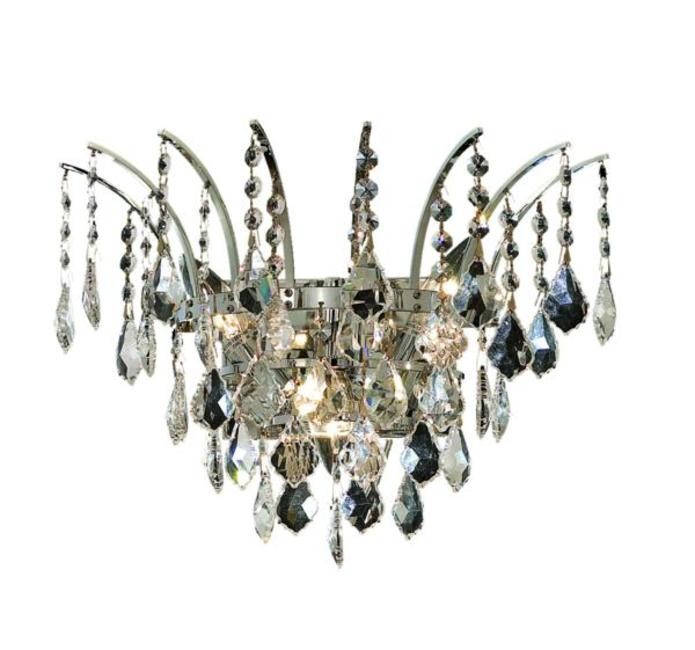 Elegant Victoria 3-Light Crystal Wall Sconce in Clear Finish