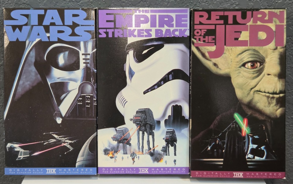 Star Wars Trilogy VHS 3 Tapes Set (1995) THX Digitally Mastered Original Film