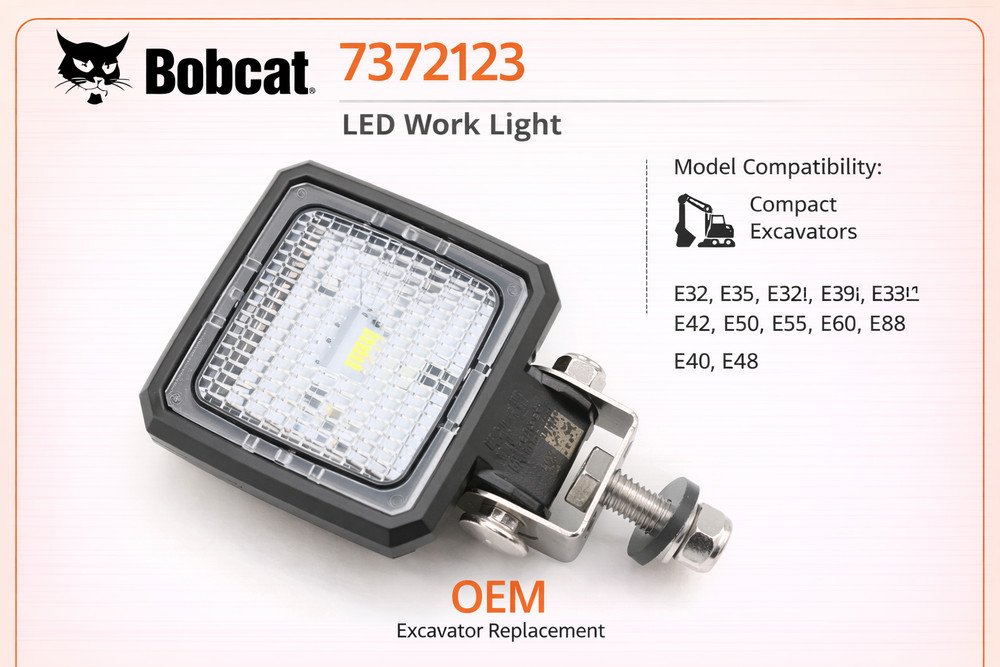 Bobcat LED Work Light 7372123 Excavator OEM Replacement E32 E35 E42 E50