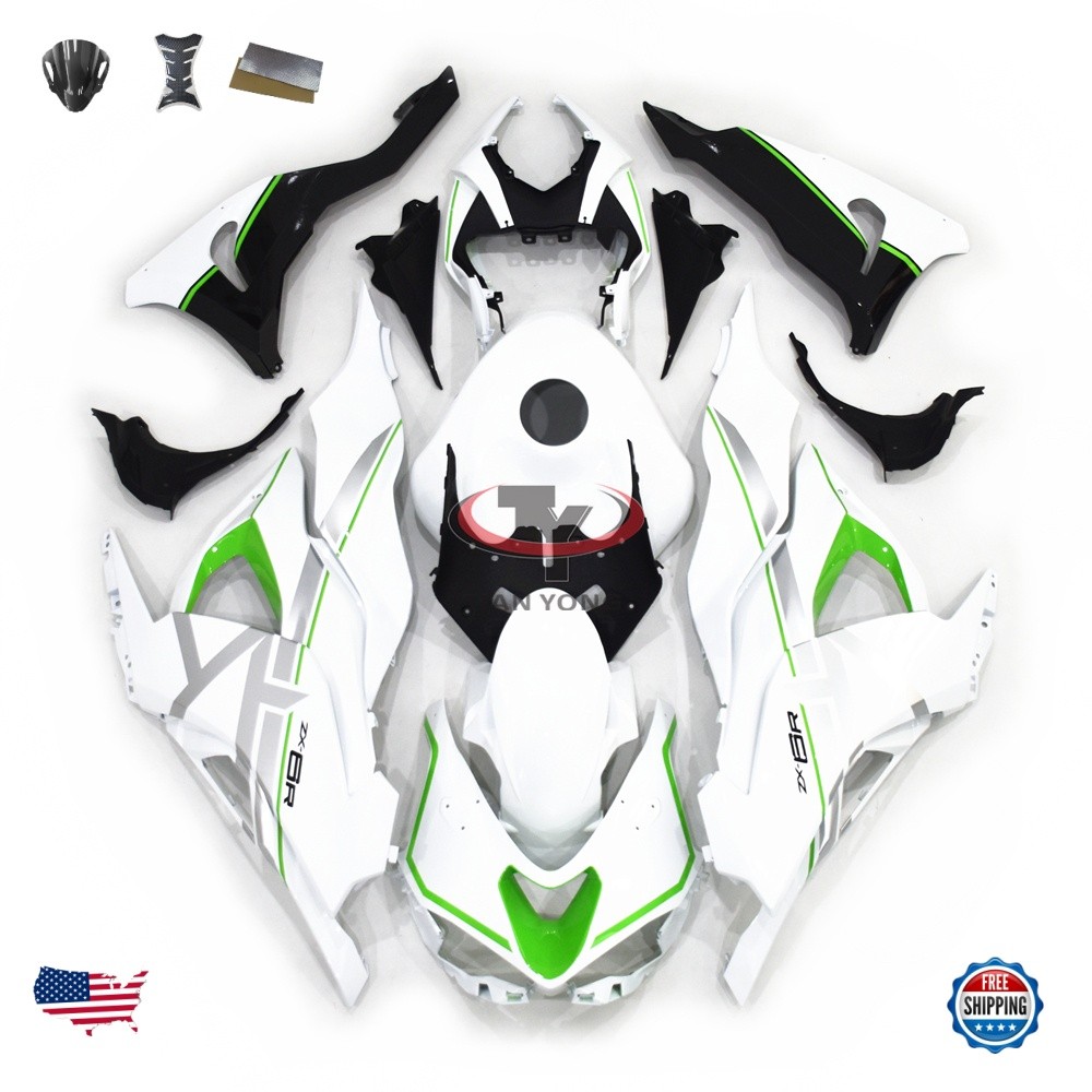 White Green Fairing Kit For Kawasaki Ninja ZX6R 2024 2025 ZX636 ABS Bodywork US