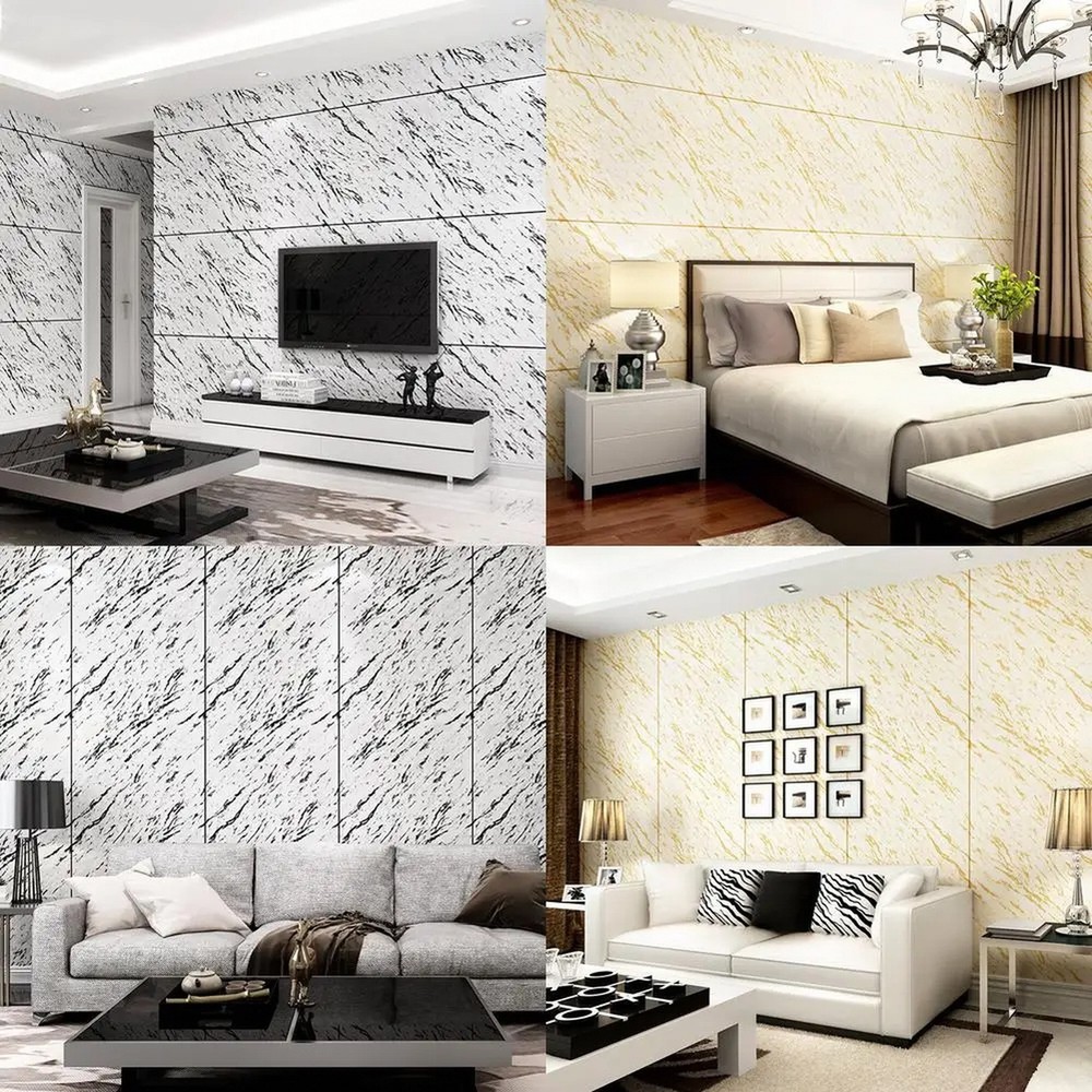 Modern Faux Marble 3D Textured Wallpaper for Bedroom Living Room TV Accent