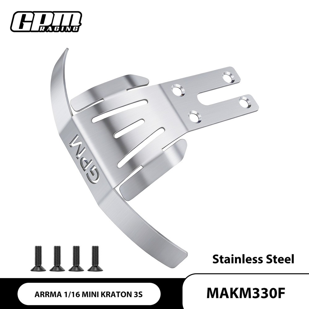 GPM Stainless Steel Front Chassis Skid Bumper 1MM For ARRMA 1/16 Mini Kraton 3S