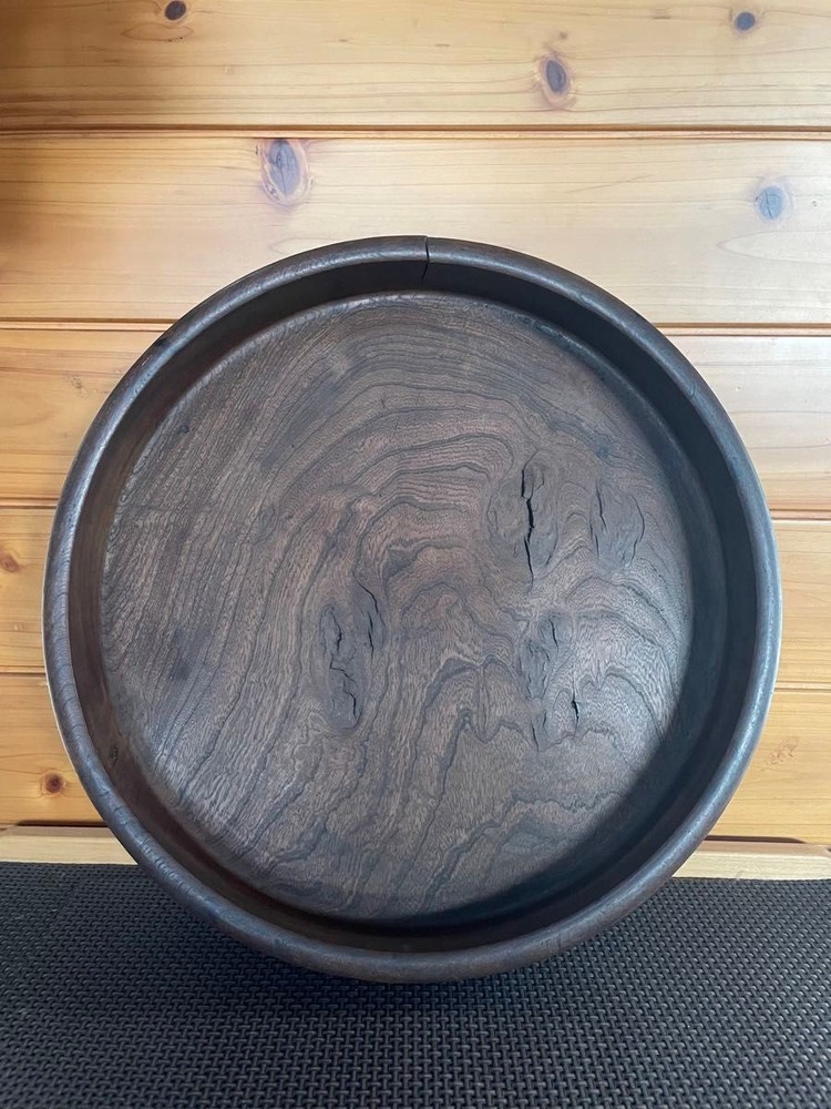 Wooden Tray Round Tray Traditional Craft Collection Japanese Tableware Tea Tray