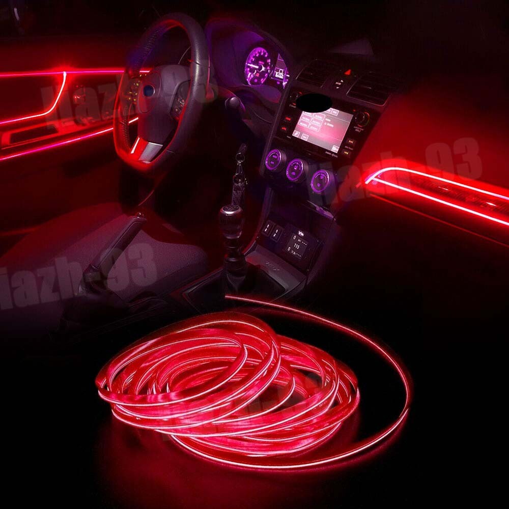9.8FT Strip Light Red LED Car Interior Lamp Atmosphere Light Decor Accessories