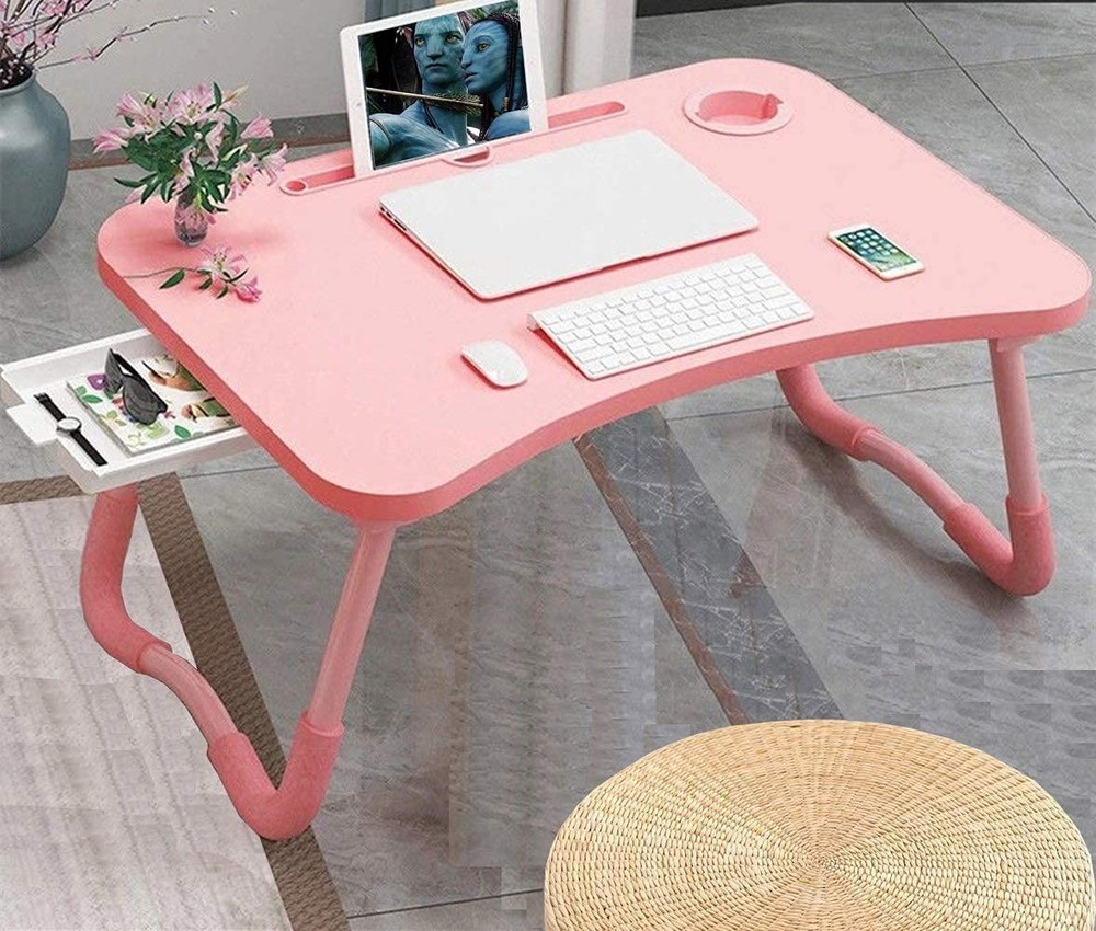 Foldable Bed Table for Laptop Stand with Adjustable Tilt & Storage Tray