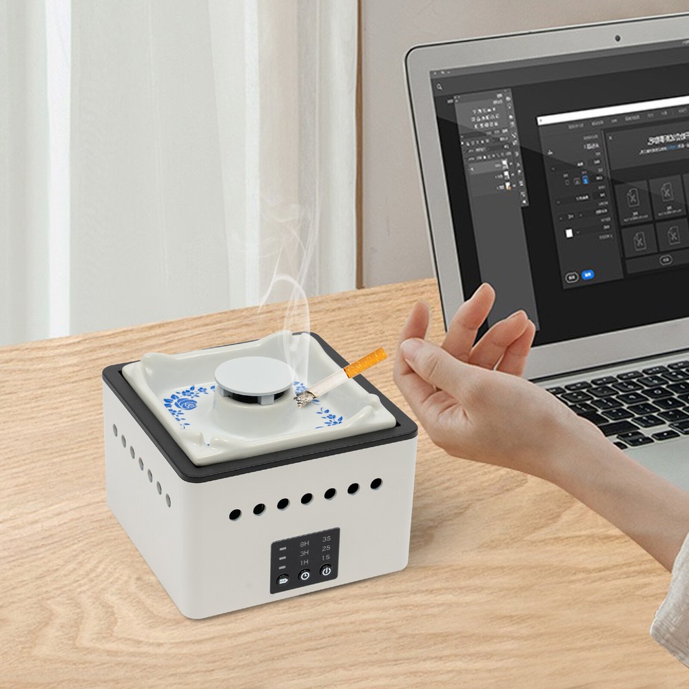 Home Smoke Grabber Filter Smokeless Ashtray Cigarette Odor Eliminator USB