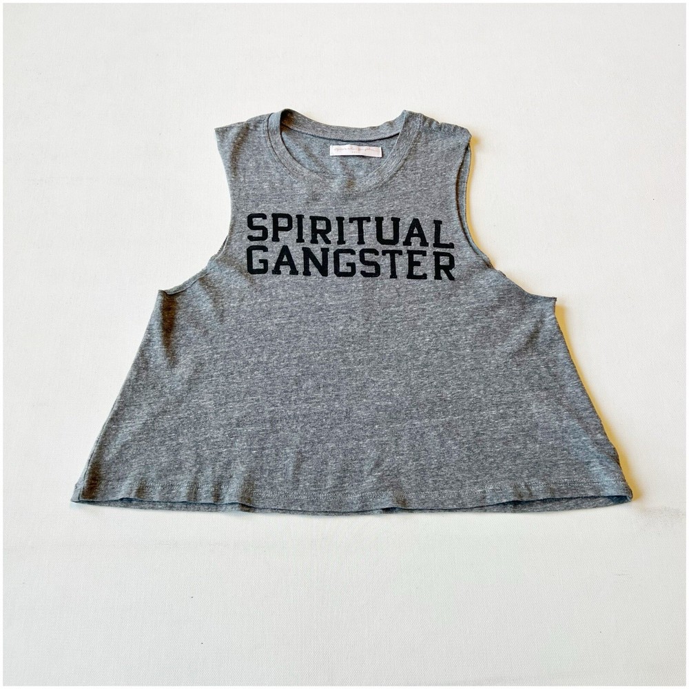 Spiritual Gangster Sleeveless Varsity Tee Women’s Size Small EUC