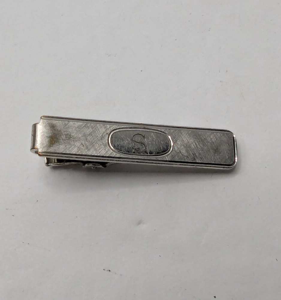 Vintage Tie Clip Silver Tone Anson 1 1/2