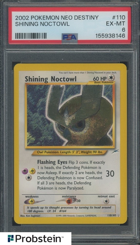 2002 Pokemon Neo Destiny #110 Shining Noctowl PSA 6 EX-MTPROBSTEIN is actively accepting consignments !!