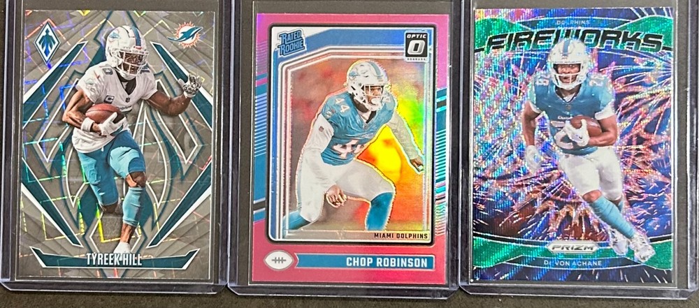 2024 Panini Football Miami Dolphins 3 Card Parallel Trading Lot!