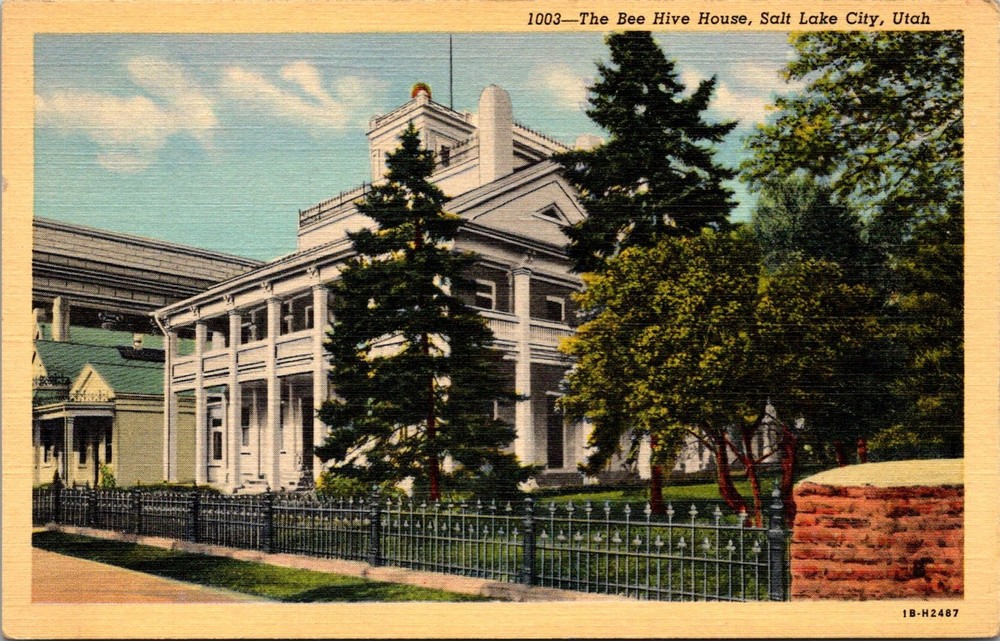 Bee Hive House Salt Lake City Utah Vintage Postcard