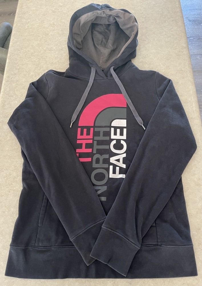 The North Face Pullover Hoodie Women’s Sz Medium Black Multicolor Logo