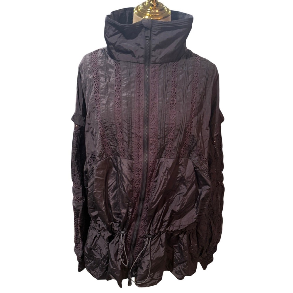 Free People  FP Movement Elevation Purple Lace Full Zip Jacket windbreaker M