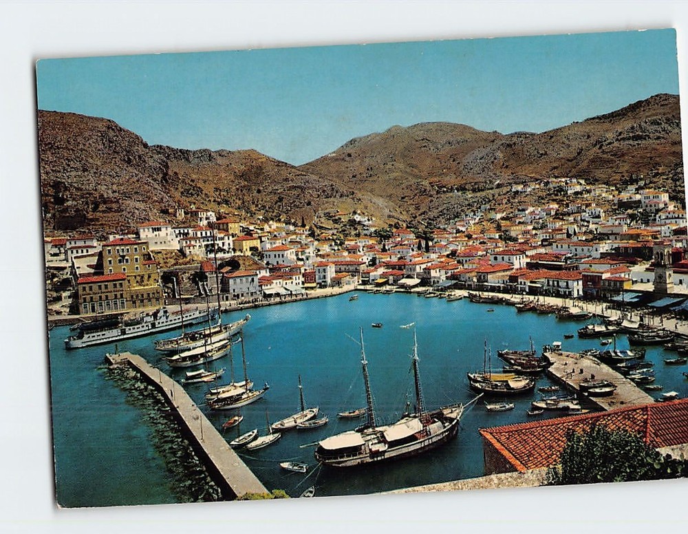 Postcard Partial View of the Port Hydra Greece
