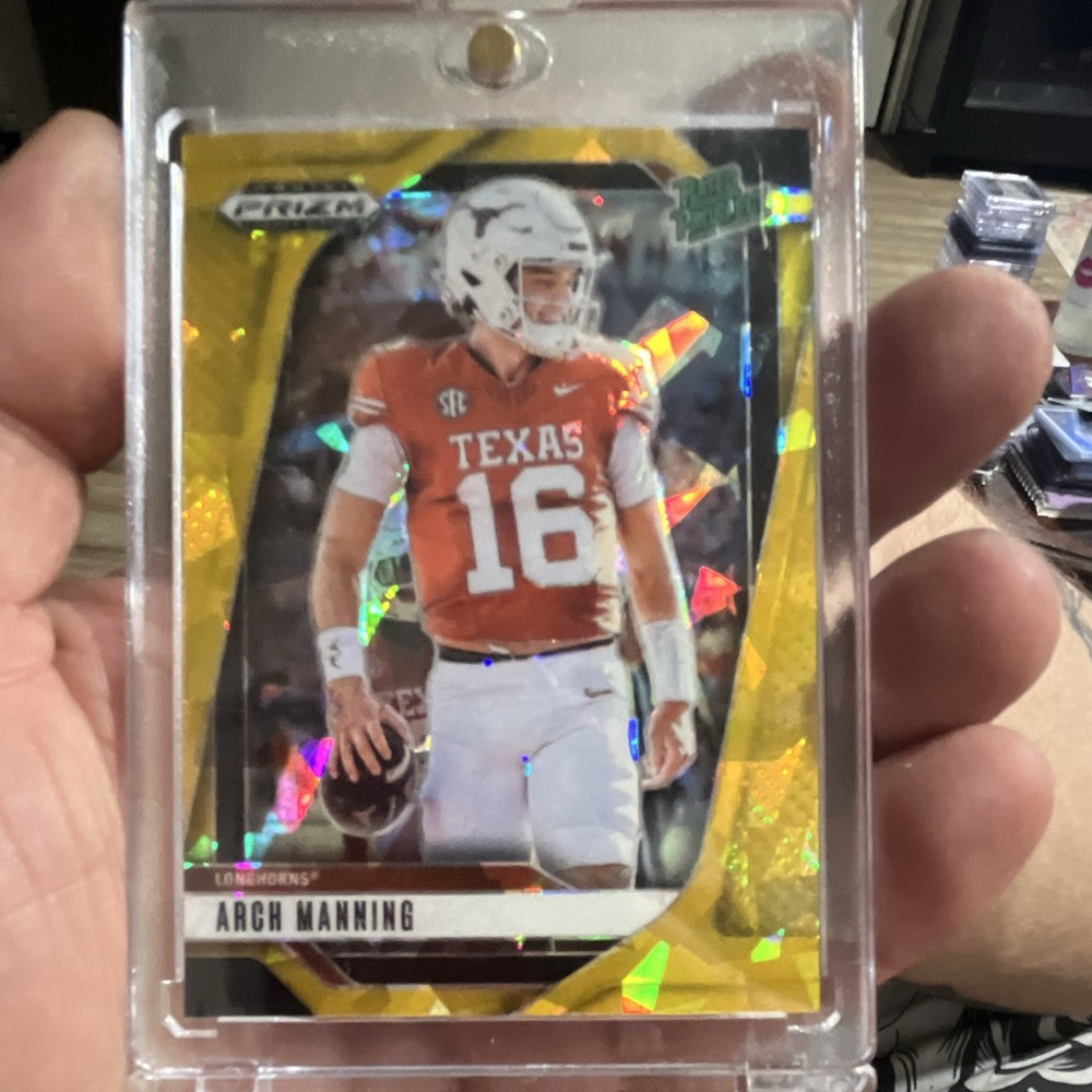 Panini 2025 Prizm Draft Picks Arch Manning Texas Longhorns #166 gold ice