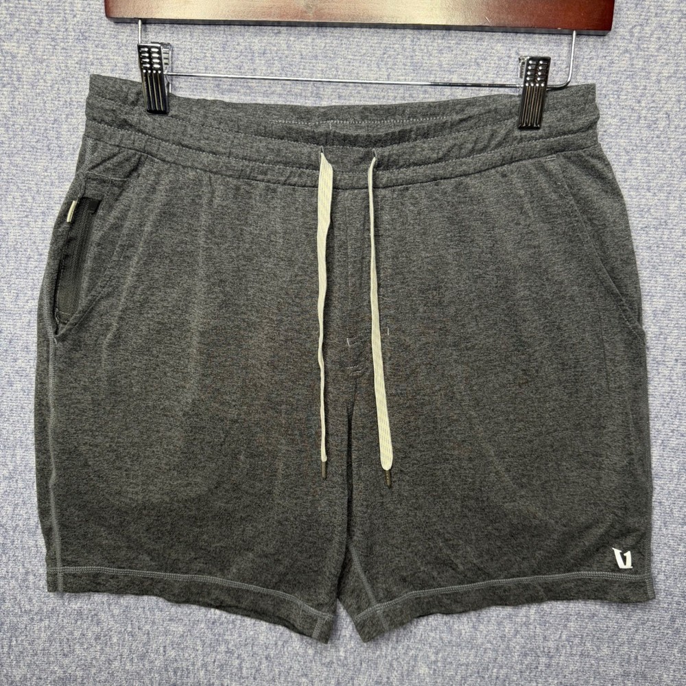 Vuori Ponto Performance Shorts Mens M  Grey DreamKnit Lounge Training Gym Strtch