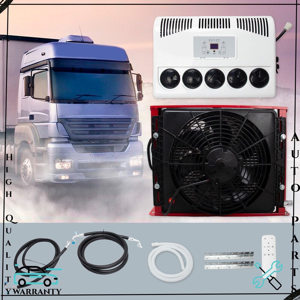 12V 11000BTU Truck AC Kit for Semi Trucks Buses RVs Caravans