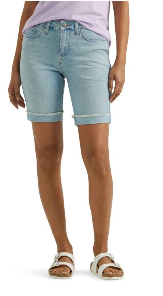 New Lee Women's Mid Rise Cuffed Bermuda Shorts Size 6M