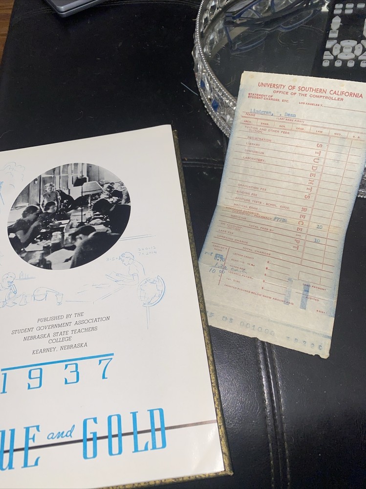 Vintage 1937 Blue And Gold Nebraska State College Kearney, Ne Yearbook