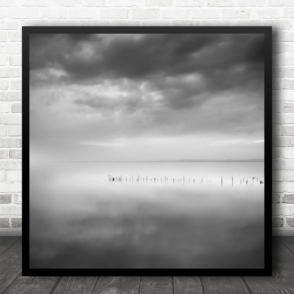 Landscape Seascape Water Ocean Sea Sticks Simple Simplicity Square Print