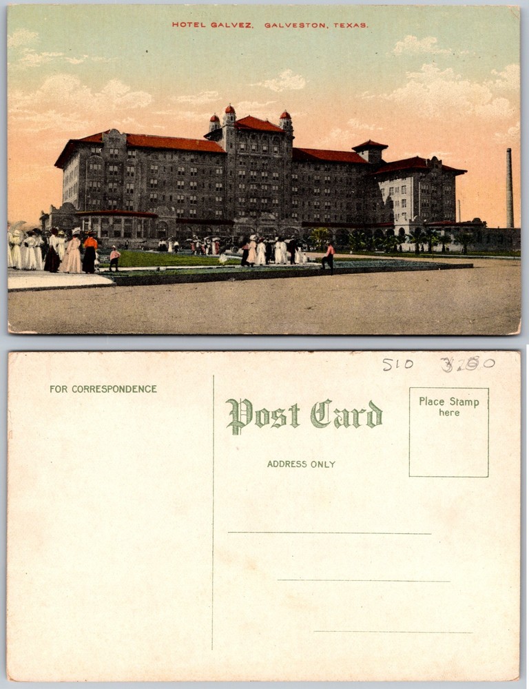 Hotel Galvez Galveston Texas Postcard