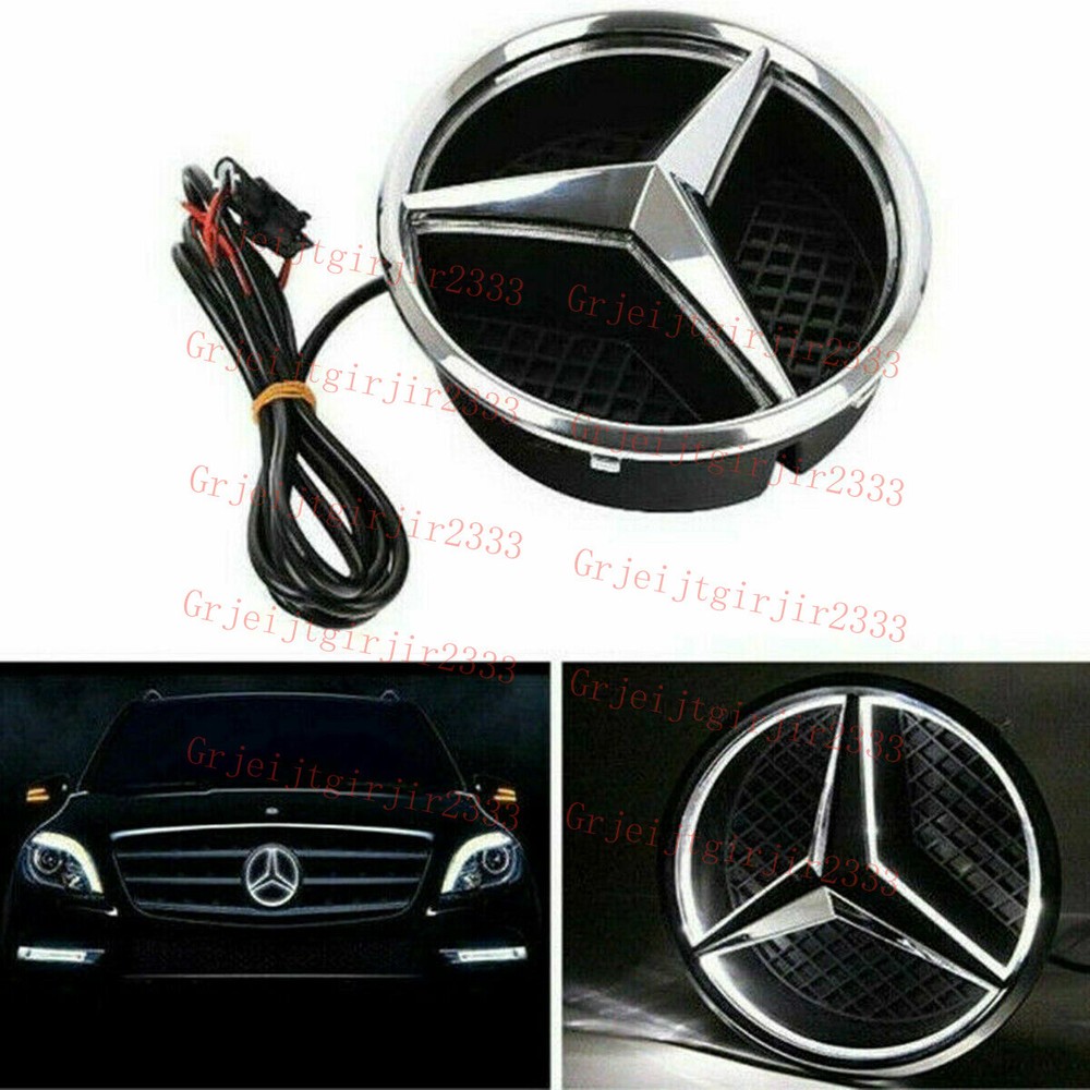 Illuminated LED Light Front Grill Mirror Star Emblem For W205 W212 CLA CLS 13-18