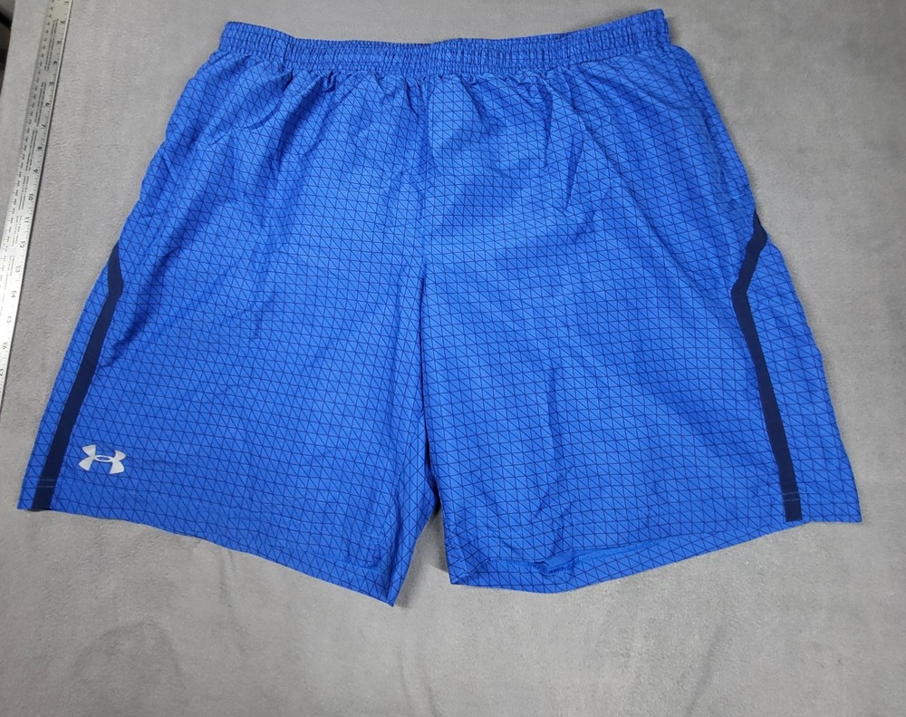 Under Armour Basketball Shorts Mens Blue 2XL Fitted Mesh Pocket Activewear
