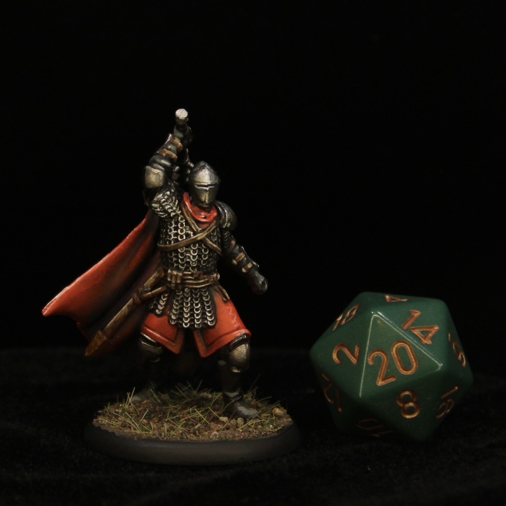 DND Human Male Knight Painted Miniature D&D Pathfinder RPG Paladin Warrior