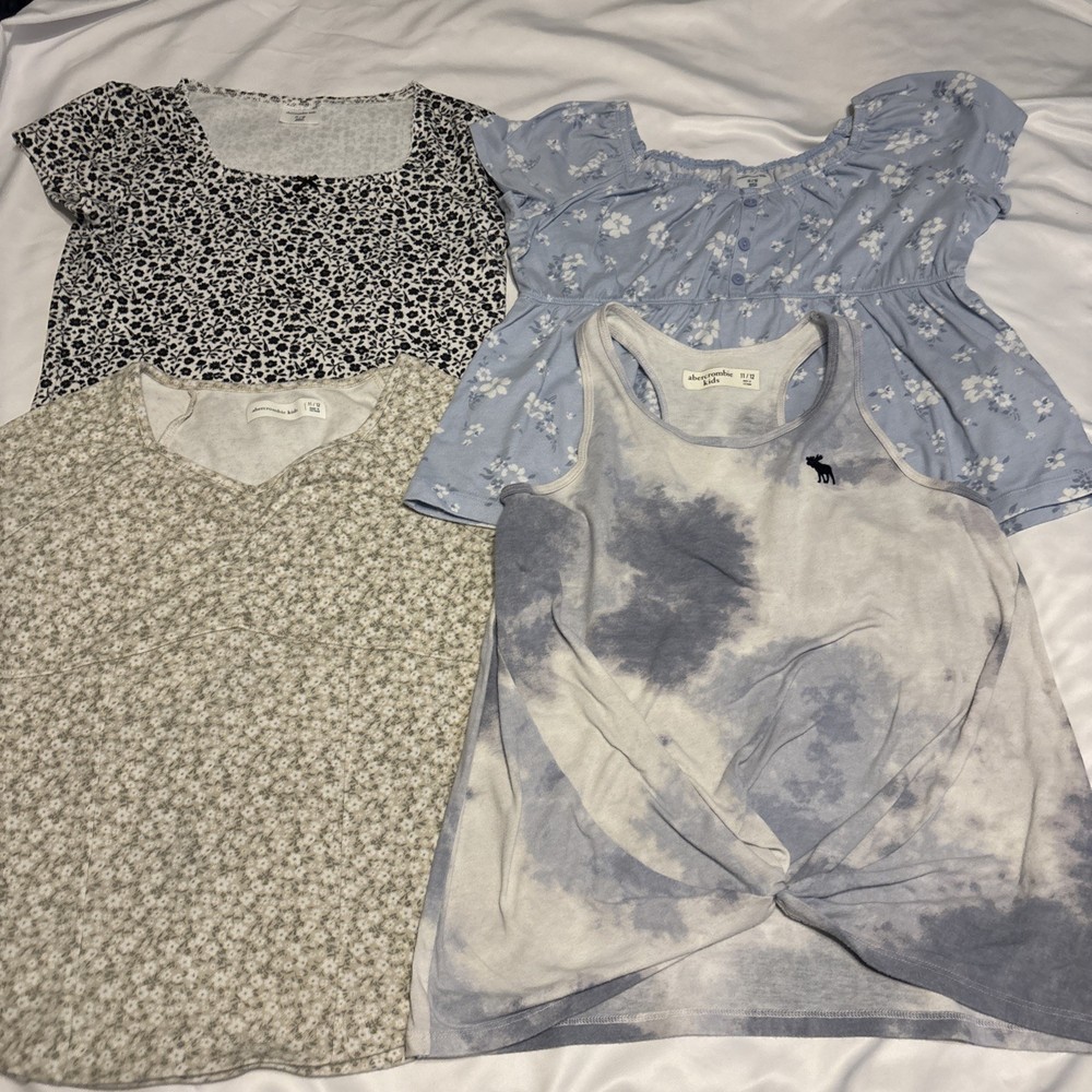 Abercrombie KIDS Girl's Lot Of 4 Assorted Tops Short Cap Sleeve & Tank Sz 11/12