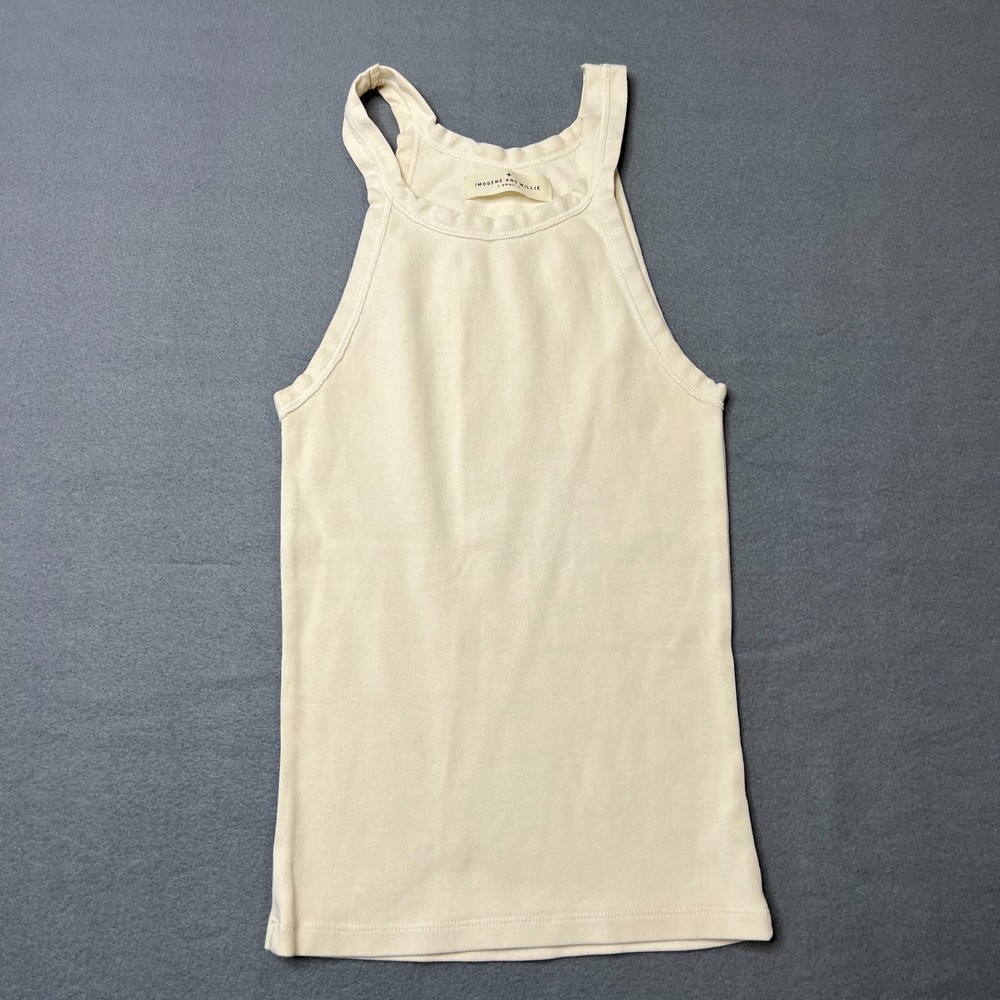 Imogene + Willie Tank Top Women's Small White Ribbed Knitted Sleeveless