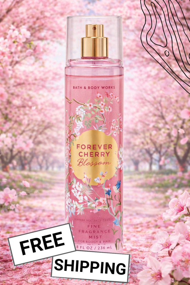 Bath & Body Works Forever Cherry Blossom Body Mist Spray 8 oz Full Size