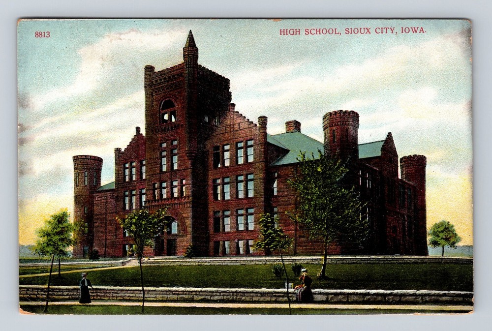 Sioux City IA-Iowa High School Vintage c1909 Postcard
