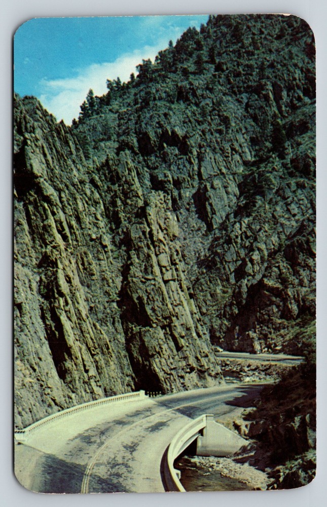 Rocky Cliffs in Thompson Canyon Hwy 34 Near Estes Park CO VINTAGE Postcard