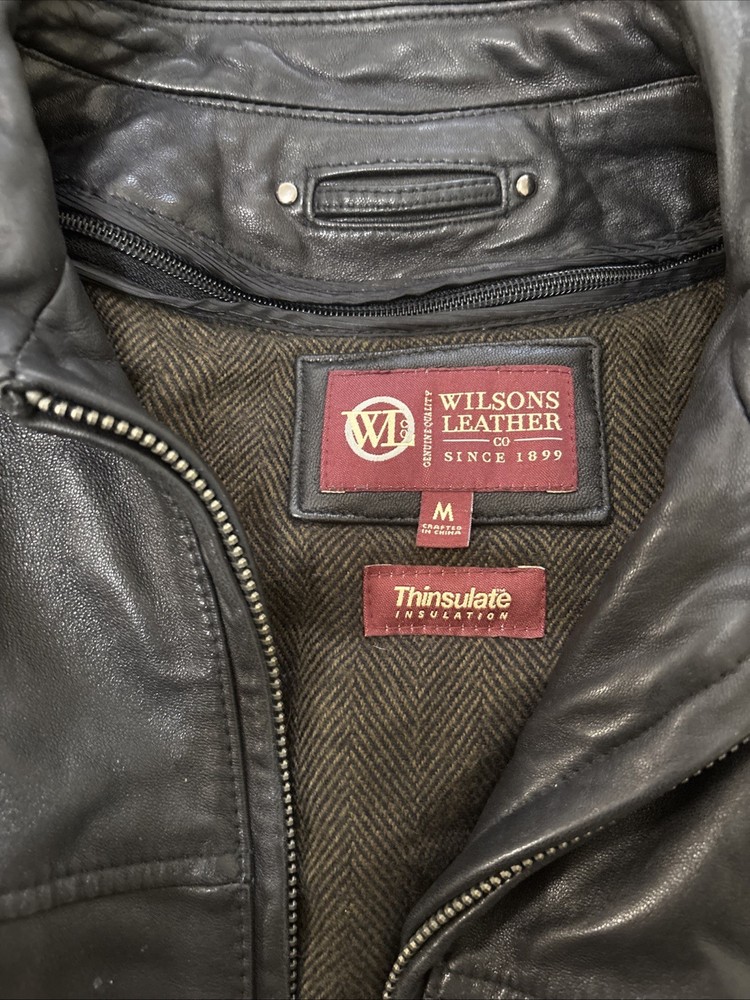 Wilsons Leather Co Since 1899 Jacket Black Leather Men's Size Medium