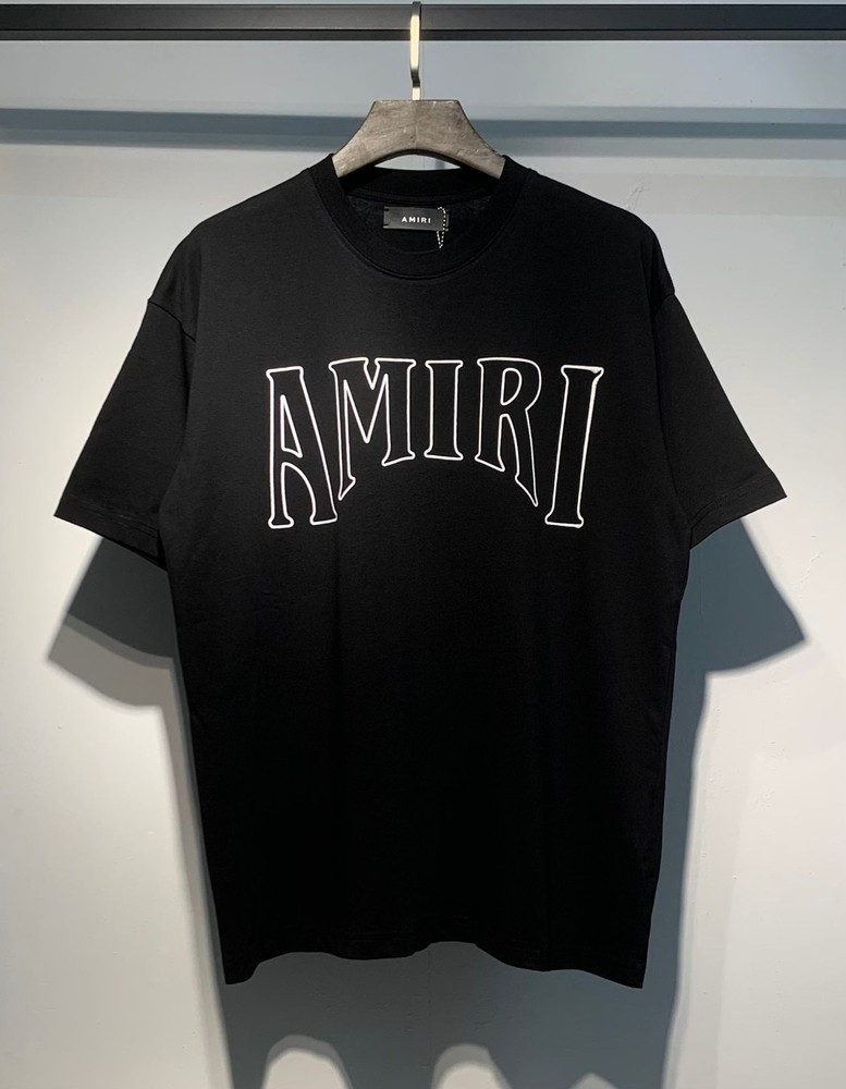 AMIRI Men's T-Shirt Black White Cotton Short Sleeve Size L