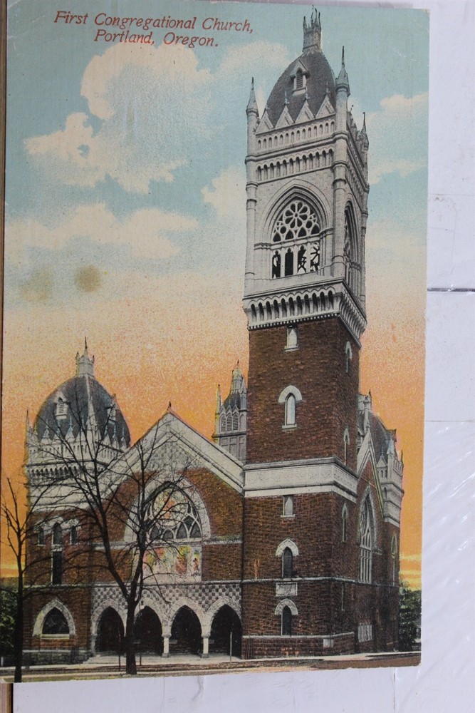 Oregon OR Portland First Congregational Church Postcard Old Vintage Card View PC