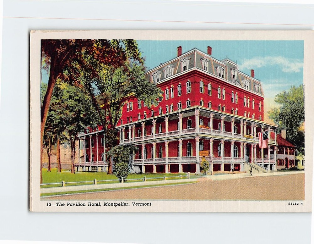 Postcard Pavilion Hotel Montpelier Vermont USA