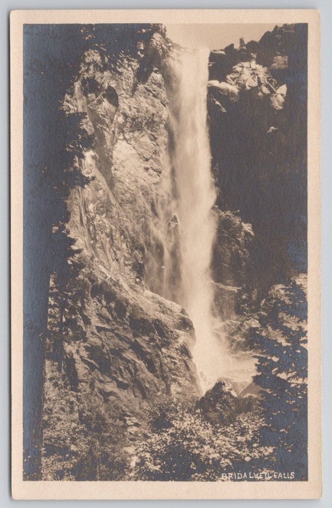 Bridal Veil Falls Yosemite National Park Postcard c1910s